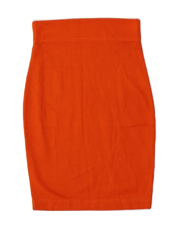 VINTAGE Womens High Waist Pencil Skirt UK 10 Small W26 Orange Acrylic linen skirt natural VINTAGE Womens High Waist Pencil Skirt UK 10 Small W26 Orange Acrylic linen skirt natural