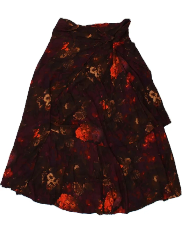VINTAGE Womens High Waist Wrap Skirt IT 46 Large W30 Multicoloured Floral leather skirt sleek VINTAGE Womens High Waist Wrap Skirt IT 46 Large W30 Multicoloured Floral leather skirt sleek