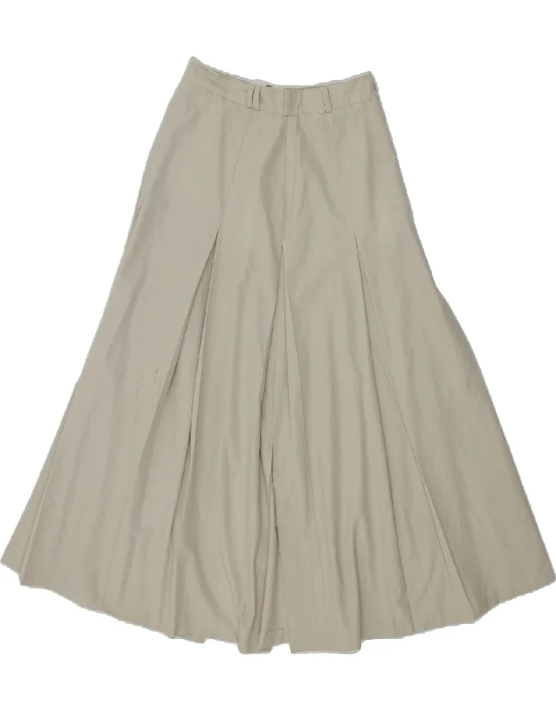 VINTAGE Womens Maxi Pleated A-Line Skirt UK 10 Small W26 Beige Polyester cashmere skirt rich VINTAGE Womens Maxi Pleated A-Line Skirt UK 10 Small W26 Beige Polyester cashmere skirt rich