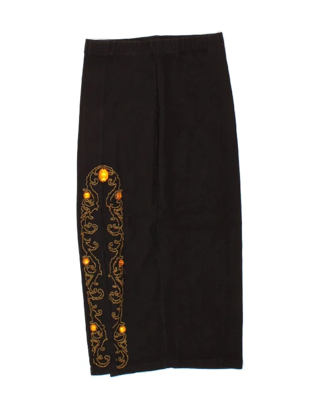 VINTAGE Womens Maxi Skirt Small W27  Black Cotton corduroy skirt durable