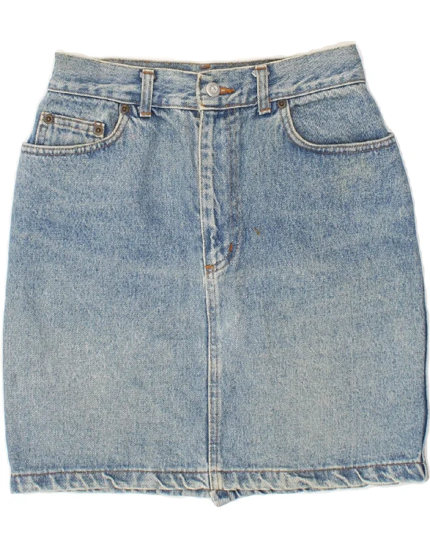 VINTAGE Womens Mini Denim Skirt IT 44 Medium W26  Blue Cotton modal blend skirt