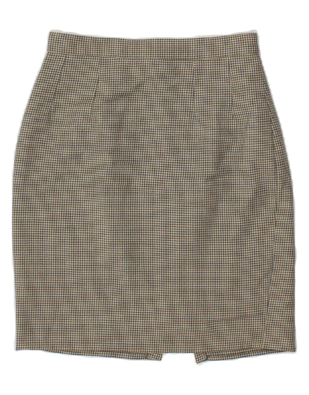 VINTAGE Womens Pencil Skirt IT 42 Medium W26 Grey Houndstooth Wool spandex blend skirt VINTAGE Womens Pencil Skirt IT 42 Medium W26 Grey Houndstooth Wool spandex blend skirt