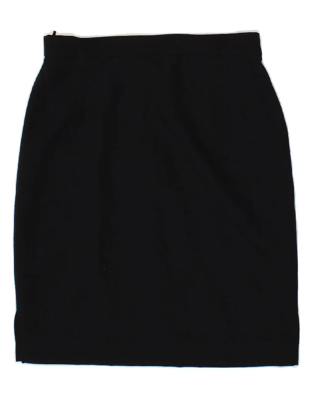 VINTAGE Womens Pencil Skirt UK 10 Small W28 Navy Blue Virgin Wool chiffon skirt lightweight VINTAGE Womens Pencil Skirt UK 10 Small W28 Navy Blue Virgin Wool chiffon skirt lightweight