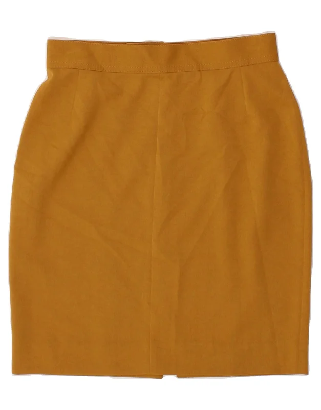 VINTAGE Womens Pencil Skirt W26 Small Beige velvet skirt sumptuous
