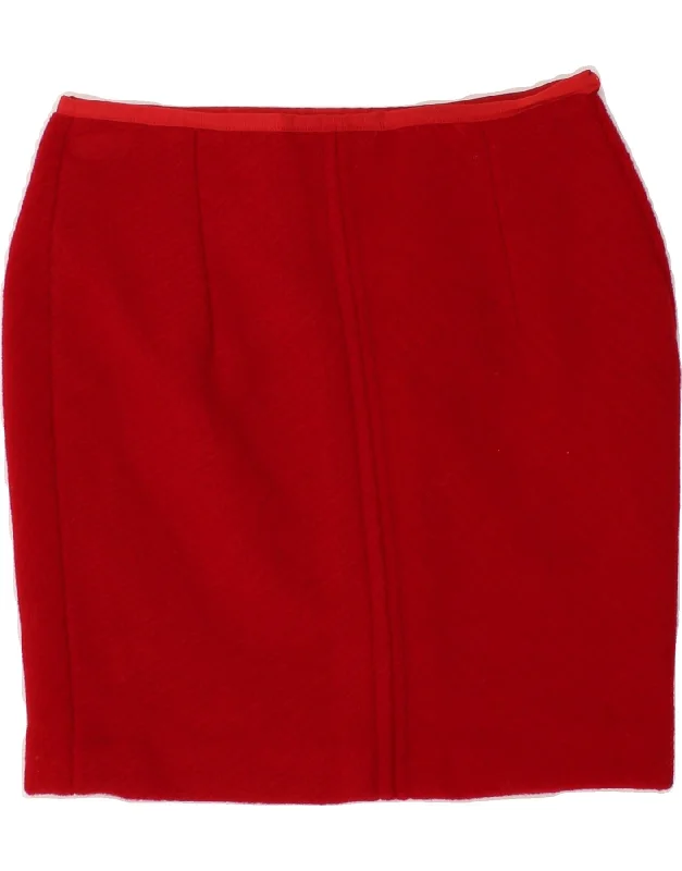 VINTAGE Womens Pencil Skirt W28 Medium Red modal blend skirt