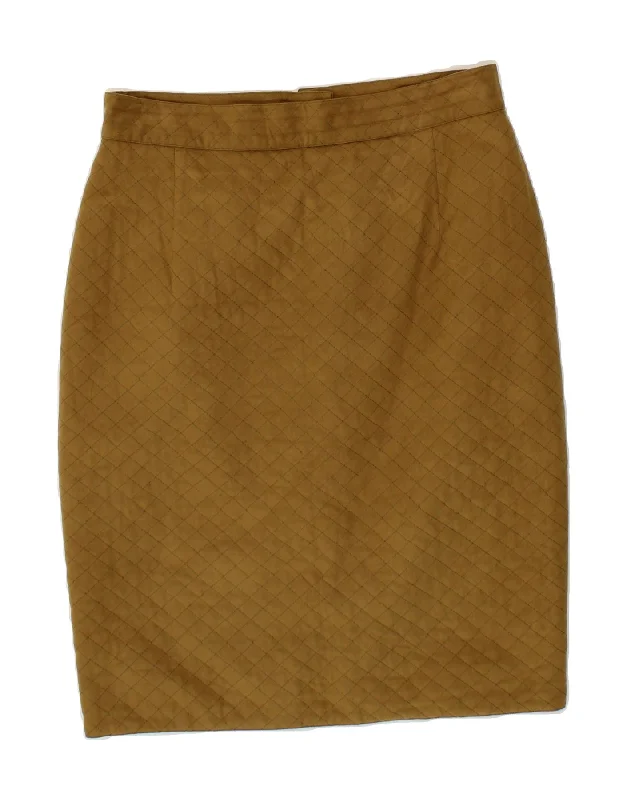 VINTAGE Womens Pencil Skirt W32 Large Brown Argyle/Diamond Polyester linen skirt breathable VINTAGE Womens Pencil Skirt W32 Large Brown Argyle/Diamond Polyester linen skirt breathable
