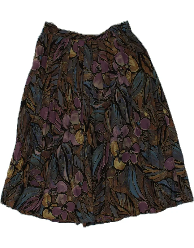 VINTAGE Womens Pleated Skirt EU 38/40 Medium W30 Multicoloured Floral corduroy skirt comfortable VINTAGE Womens Pleated Skirt EU 38/40 Medium W30 Multicoloured Floral corduroy skirt comfortable