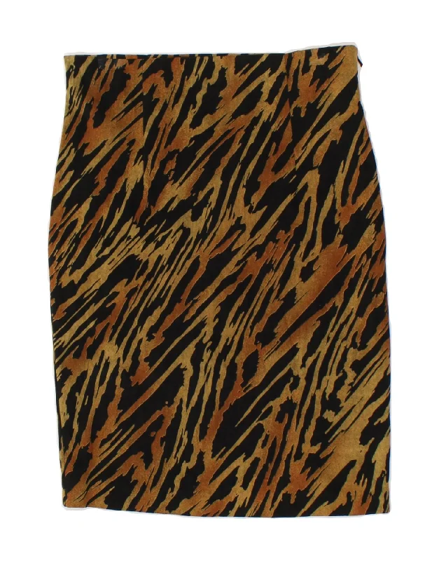 VINTAGE Womens Straight Skirt IT 42 Medium W28 Brown Animal Print leather skirt sleek VINTAGE Womens Straight Skirt IT 42 Medium W28 Brown Animal Print leather skirt sleek