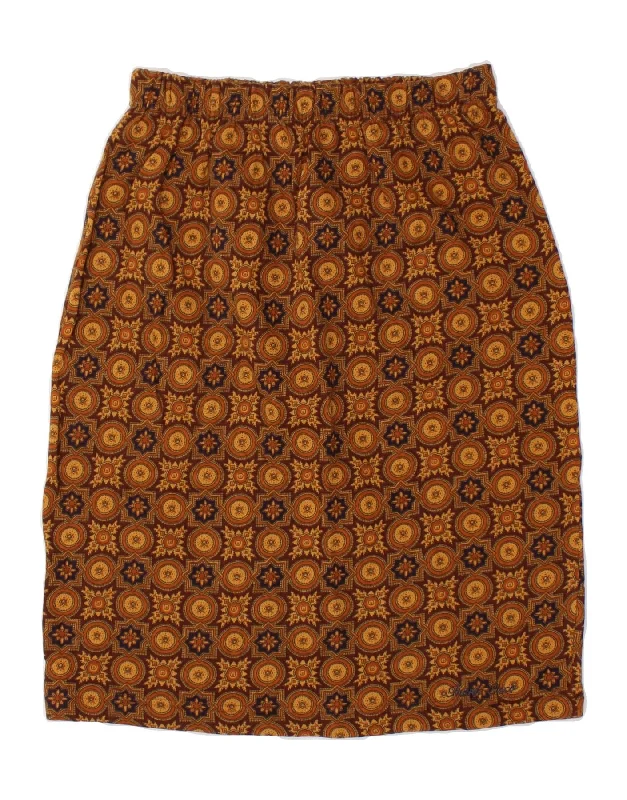 VINTAGE Womens Straight Skirt IT 46 Large W32 Brown Check Cotton lace skirt romantic VINTAGE Womens Straight Skirt IT 46 Large W32 Brown Check Cotton lace skirt romantic