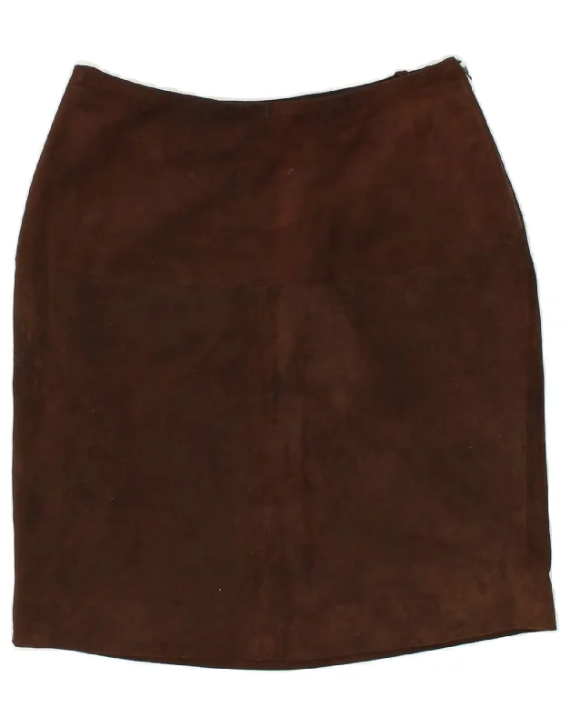 VINTAGE Womens Suede Skirt W28 Medium Brown Suede denim skirt durable