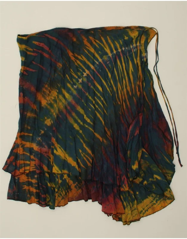 VINTAGE Womens Wrap Skirt One Size Green Striped Beach denim skirt classic