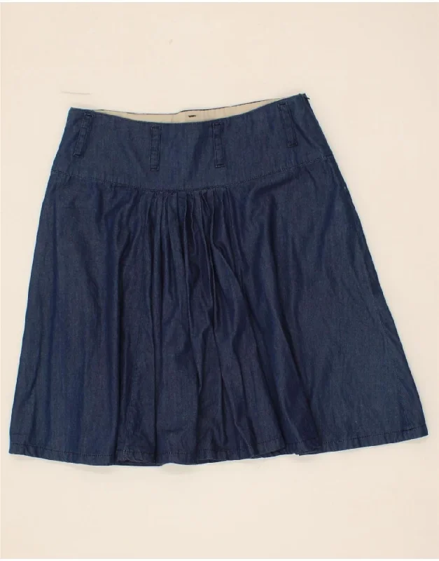 WOOLRICH Womens A-Line Skirt W26 Small Navy Blue Cotton corduroy skirt cozy