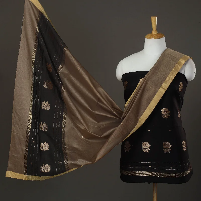 2pc Zari Buti Handloom Chanderi Silk Dress Material 13