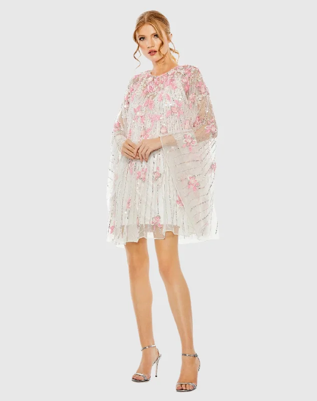 High Neck Embellished Trapeze Dress