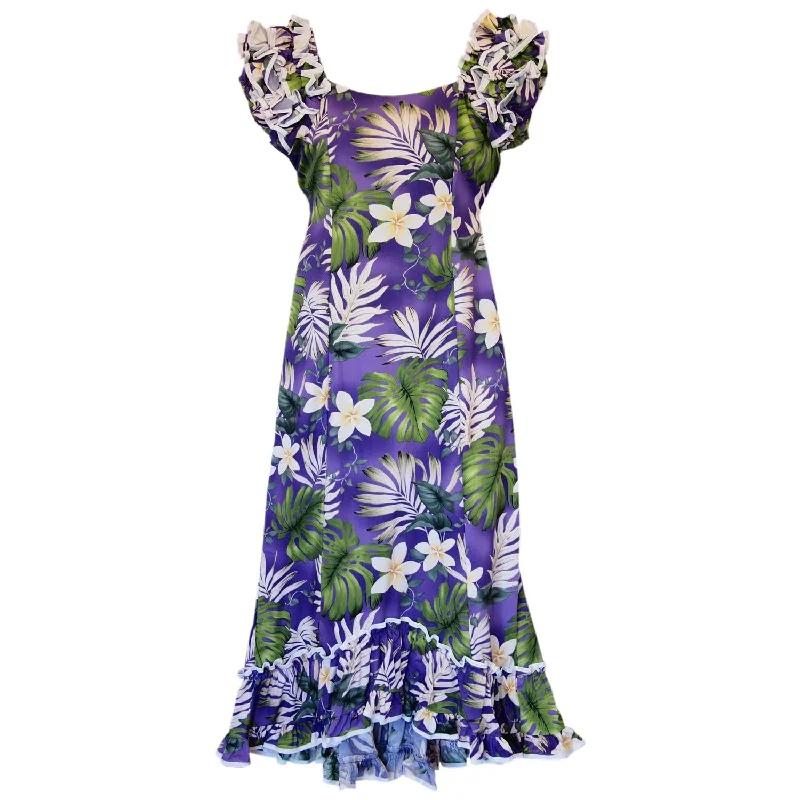 Amazon Purple Hawaiian Meaaloha Muumuu Dress with Sleeves