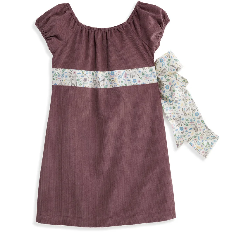 Ashley Dress -- Plum Cord w/Fawn