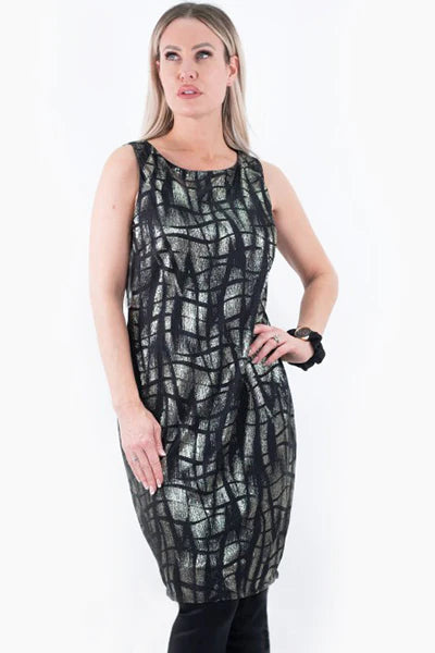 Black and Gold Metallic Dress