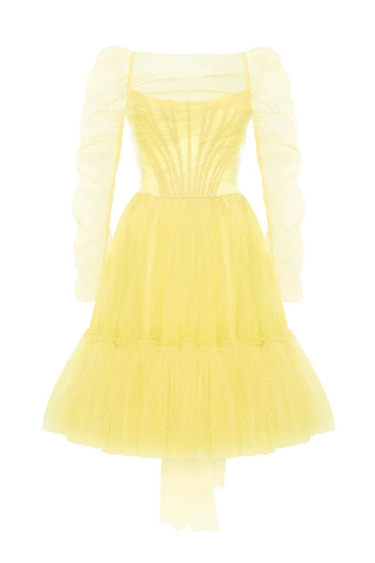 Bright Yellow tulle dress