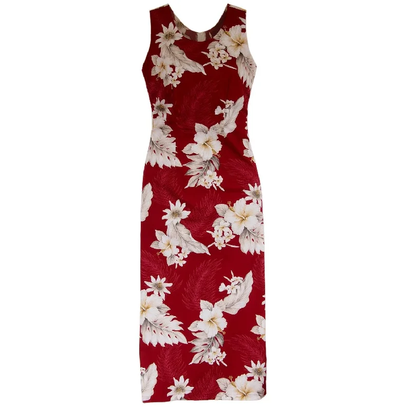 Chili Red Long Hawaiian Tank Dress
