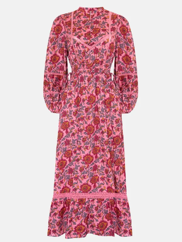 Octavia Dress in Magenta Rose