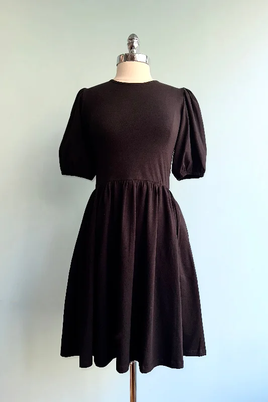Inez Bubble Sleeve Dress in Black by Mata Traders