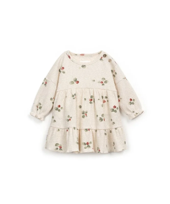 Interlock dress with flower print ivory