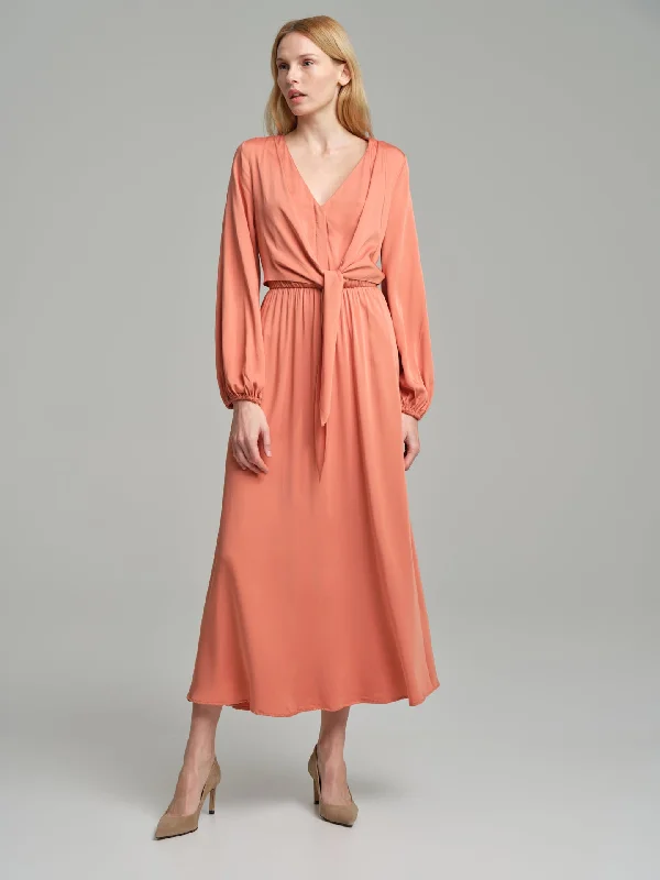 Knotted v-neck dress