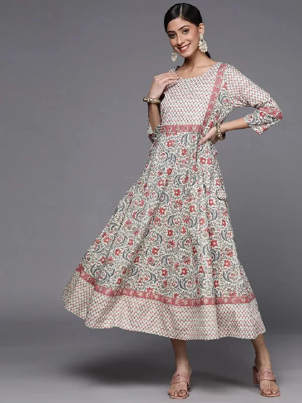 Multicoloured Printed Rayon A-Line Dress