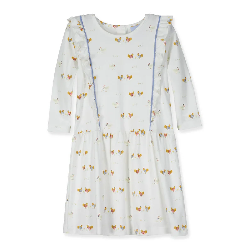 Printed Pima Louise Dress -- French Hen