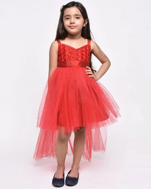 Red Net Dress with Tail