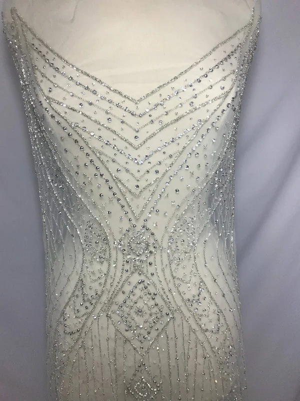 Rhinestone Beaded Fabric, Dress Panel