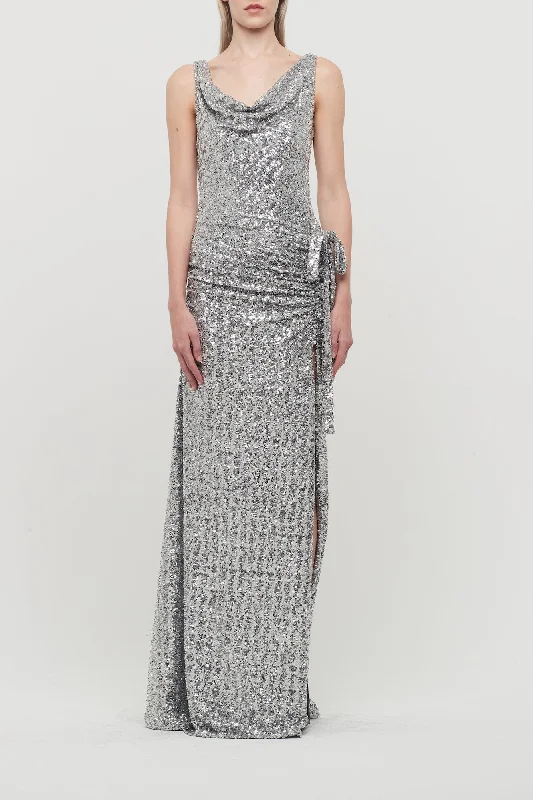 Rabanne Sequin Dress in Silver