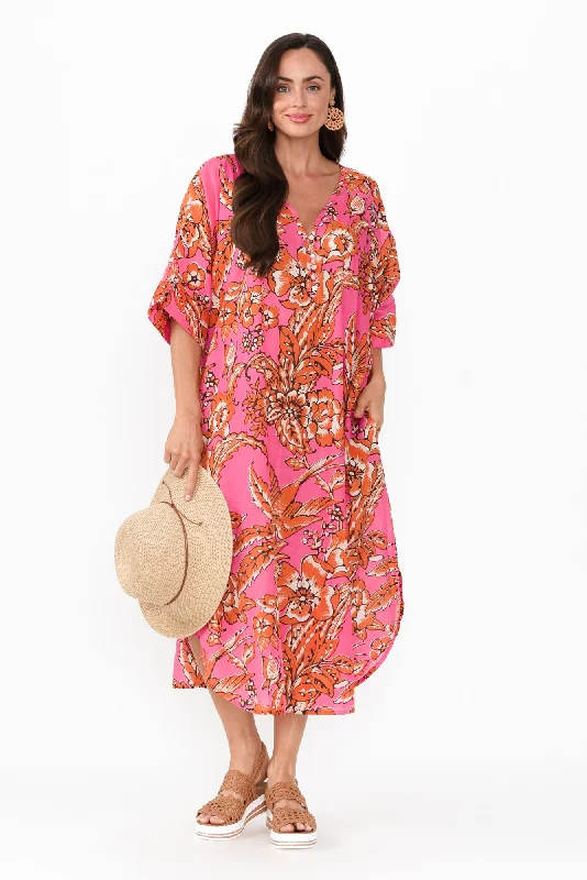 Stella Orange Garden Cotton Dress