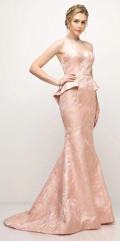 Cinderella Divine 13312 Strapless Long Mermaid Formal Dress