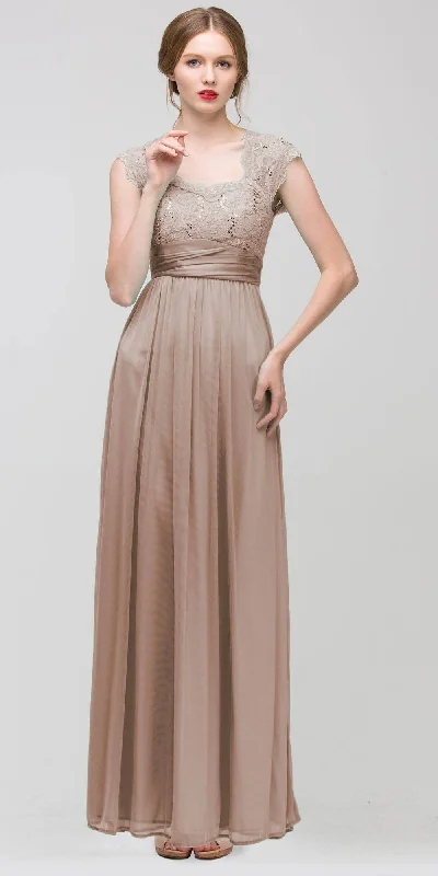 Eureka 2025 Sweetheart Neck Lace Bodice A-Line Floor Length Dress