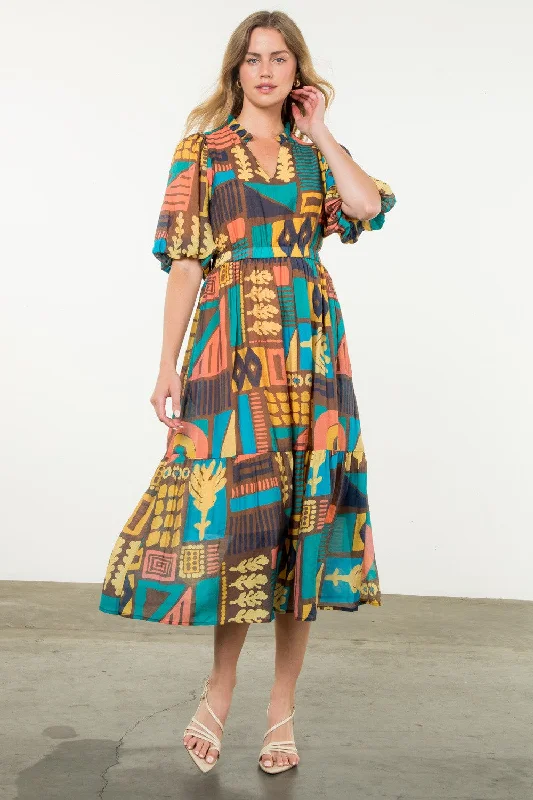 ABSTRACT PRINT DRESS