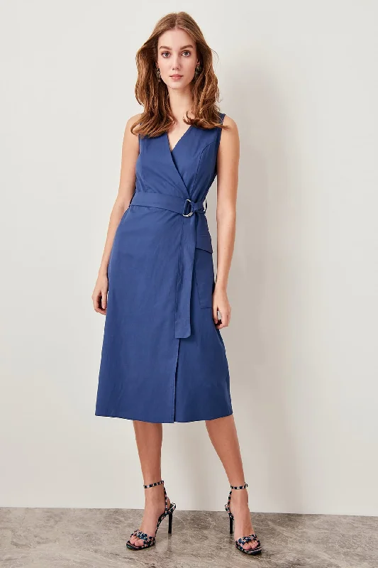 Trendyol Detailed Dress Belt Indigo Cream Green