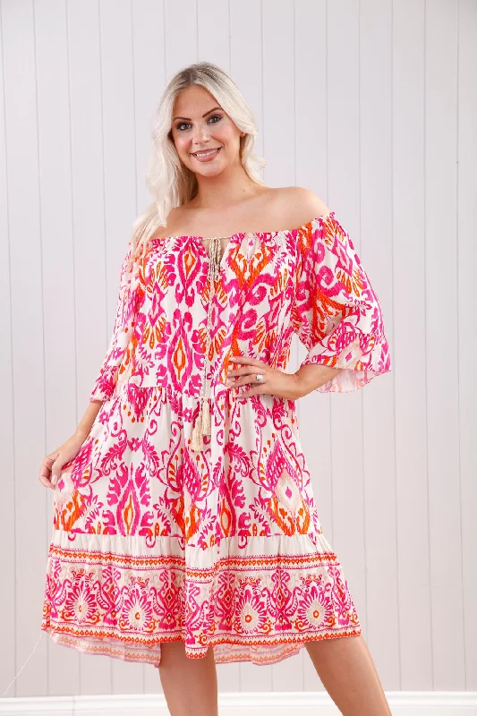 Vibrant Tribal Print Tunic Dress