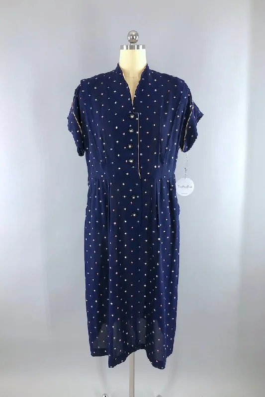 Vintage 1950s Navy Day Dress