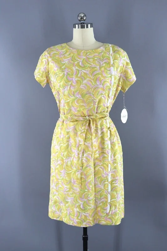 Vintage Pastel Yellow Day Dress