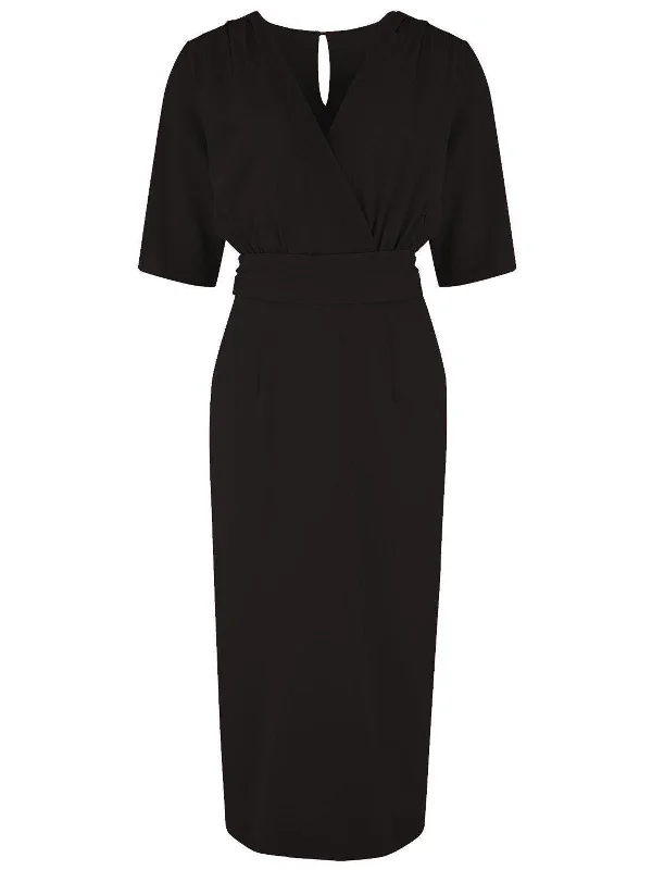 Vintage Style Elegant Black Wiggle Dress