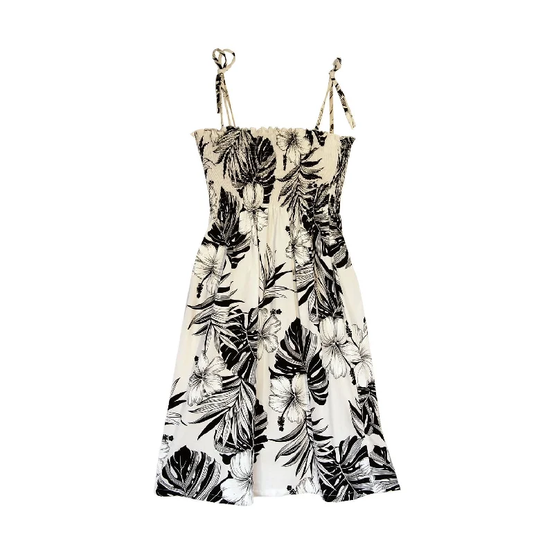 Waikiki White Short Hawaiian Smocked Sundress