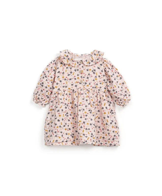 Woven dress with collar