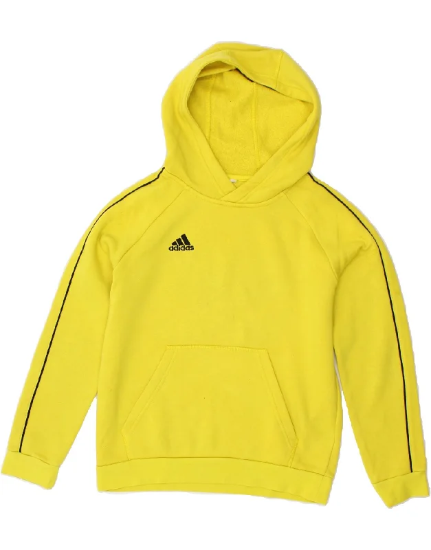 ADIDAS Boys Hoodie Jumper 12-13 Years Yellow Cotton Hoodie with Pattern Geometric Abstract ADIDAS Boys Hoodie Jumper 12-13 Years Yellow Cotton Hoodie with Pattern Geometric Abstract