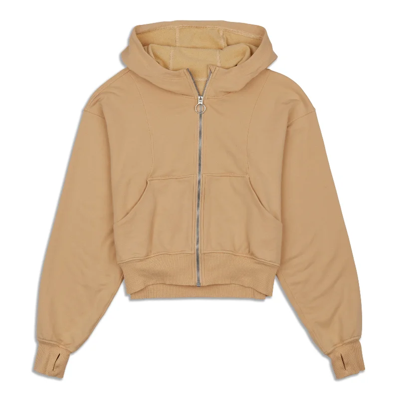 Catch A Breath Zip Hoodie - Resale Zip Hoodie Drawstring Kangaroo Pocket
