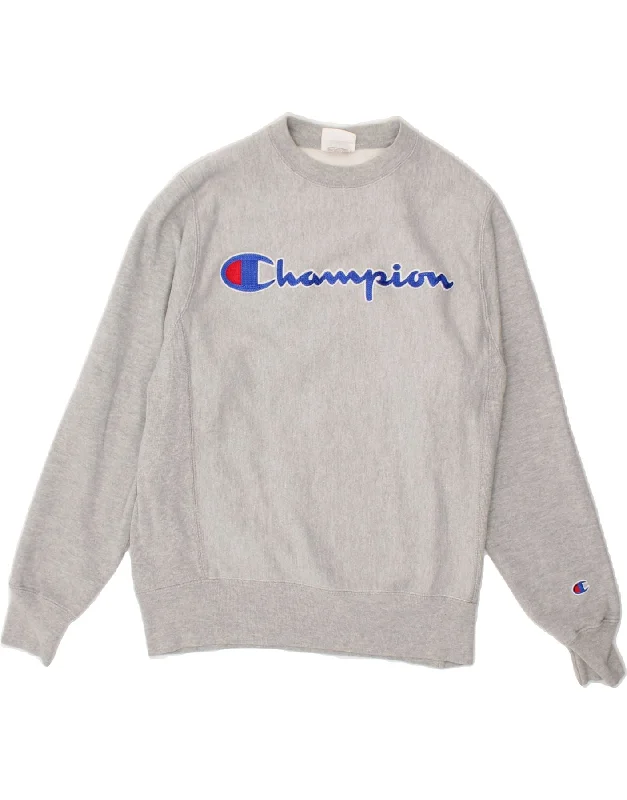 CHAMPION Mens Graphic Sweatshirt Jumper Small Grey Cotton Hoodie with Ribbed Neckline Snug Warm CHAMPION Mens Graphic Sweatshirt Jumper Small Grey Cotton Hoodie with Ribbed Neckline Snug Warm