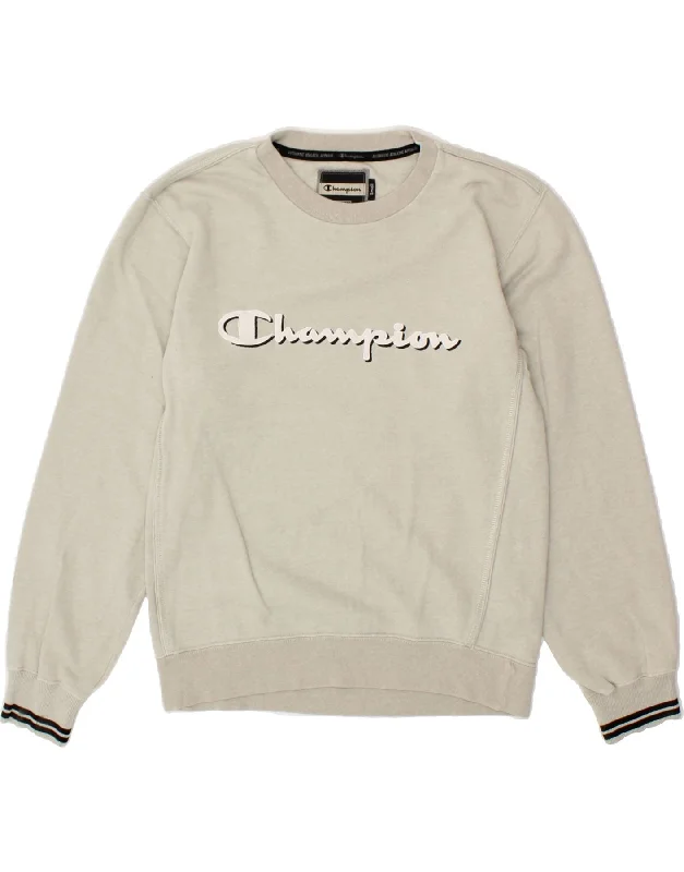 CHAMPION Mens Graphic Sweatshirt Jumper Small Grey Cotton Hoodie with Contrast Stitching Detailed Premium CHAMPION Mens Graphic Sweatshirt Jumper Small Grey Cotton Hoodie with Contrast Stitching Detailed Premium