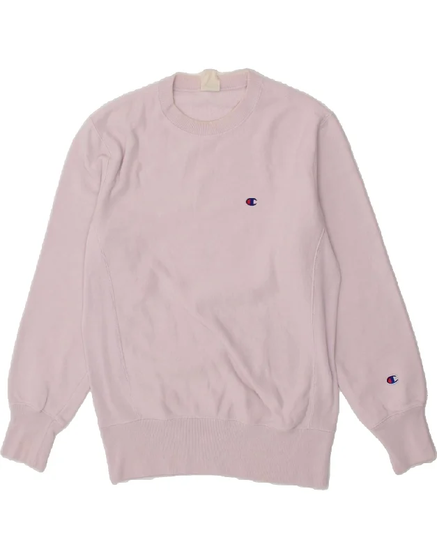 CHAMPION Womens Sweatshirt Jumper UK 16 Large Purple Cotton Hoodie with Reflective Safety Nightwear