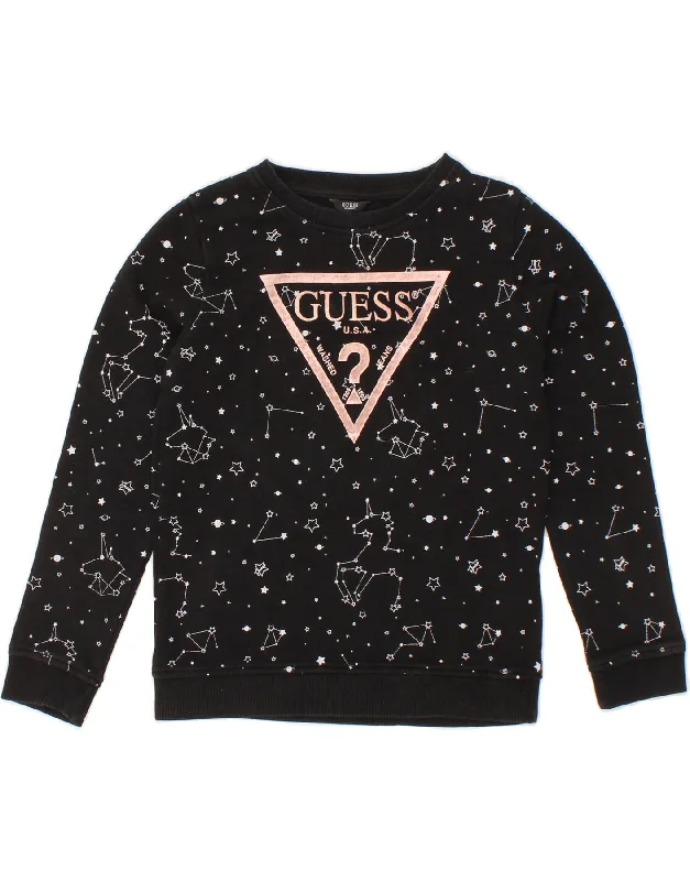 GUESS Girls Abstract Pattern Graphic Sweatshirt Jumper 9-10 Years Black Hoodie Dress Longline Feminine GUESS Girls Abstract Pattern Graphic Sweatshirt Jumper 9-10 Years Black Hoodie Dress Longline Feminine
