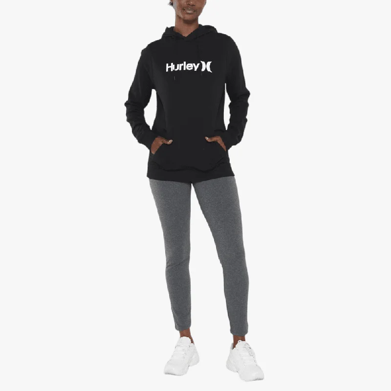 Hurley Womens Oao Core Hoodie Black Hoodie with Crew Neck Simple Timeless